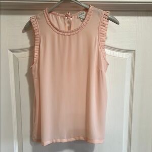 J. Crew Sleeveless Pale Pink Chiffon Blouse